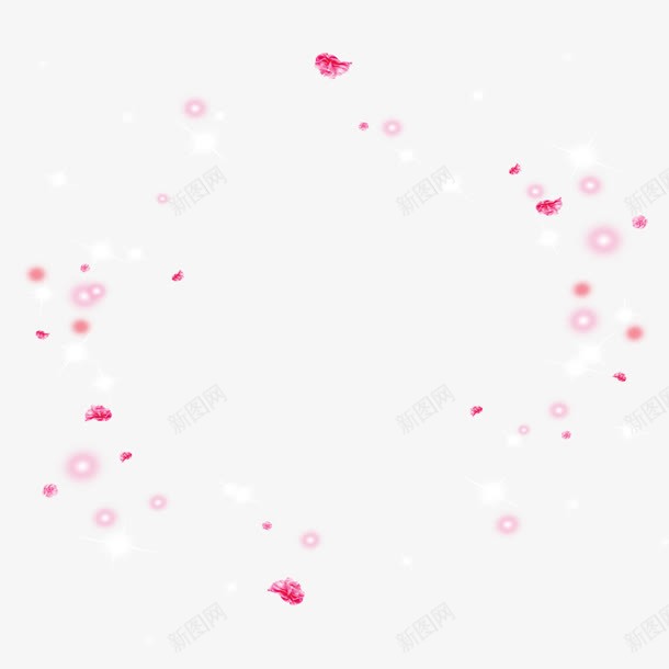 光点效果光圈透明png免抠素材_新图网 https://ixintu.com 光圈透明png 光影 光晕 光点效果 光线框 底框背景 粉色线框 粉色花瓣