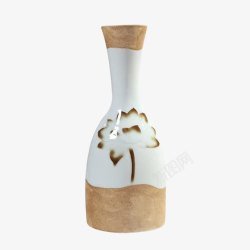 粗陶中国风陶瓷荷花花瓶高清图片