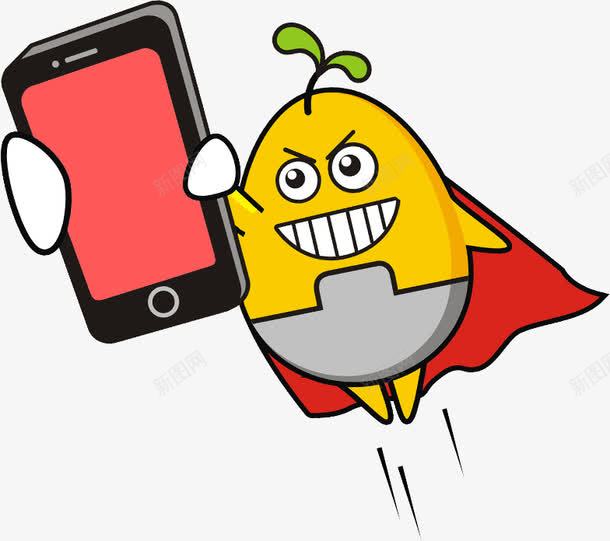 创意水果超人png免抠素材_新图网 https://ixintu.com 人物 人物插画 卡通人物 商务小人 手机 插画 水果超人