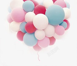 气球白色粉色蓝色素材