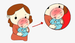 怀抱小孩感冒儿童生病吃药打针发烧咳高清图片