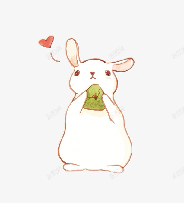 手绘可爱的小兔子png免抠素材_新图网 https://ixintu.com 兔子简笔画 动物 卡通手绘 呆萌 宠物 小兔子 水彩 爱心 白色