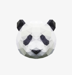 晶格背景晶格可爱大熊猫头像高清图片