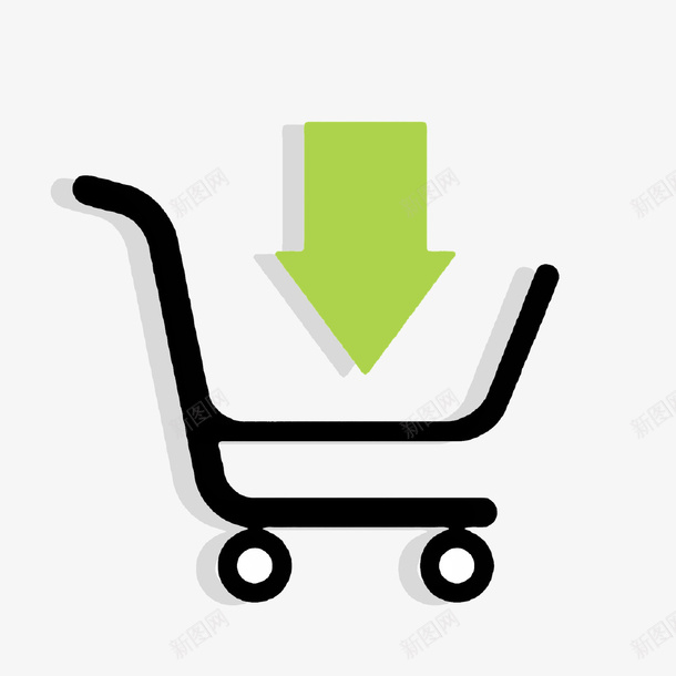 简笔购物车png免抠素材_新图网 https://ixintu.com 手绘 标志 简笔 箭头 线条 购物 购物车 超市
