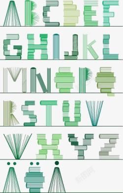 简约书籍26个英文字母装饰高清图片