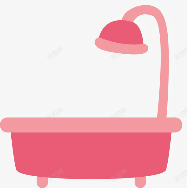 粉色卡通浴缸png免抠素材_新图网 https://ixintu.com 卡通浴缸 浴室 浴池 浴盆 浴缸 矢量浴缸 花洒