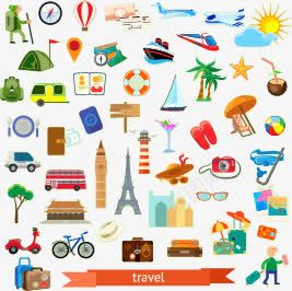 50款旅游元素图标图标