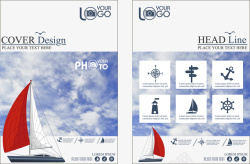 帆船宣传单创意单页矢量图高清图片