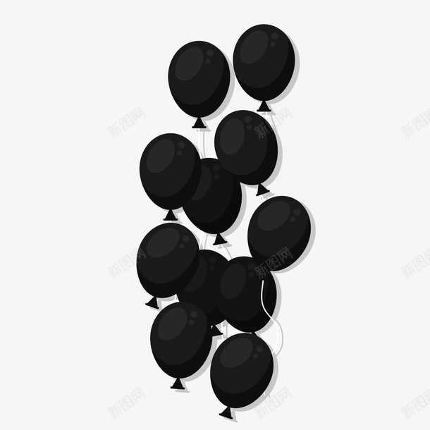 创意黑色星期五气球png免抠素材_新图网 https://ixintu.com 卡通气球 背景装饰 黑色星期五 黑色气球