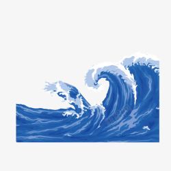 高潮潮水深蓝色海浪海潮浪花高清图片