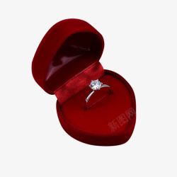 结婚戒指盒戒指盒植绒心形戒指盒高清图片