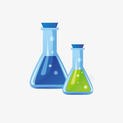 化学原料手绘蓝色化学容器高清图片