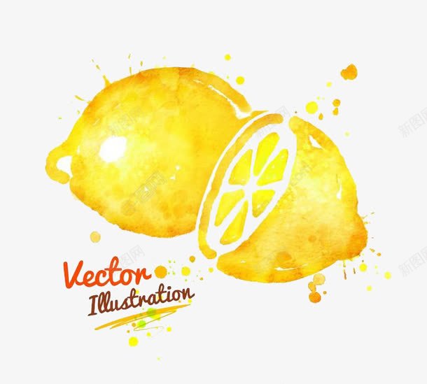 水彩柠檬png免抠素材_新图网 https://ixintu.com 卡通 手绘 柠檬 水彩 水果 装饰 食物 黄色