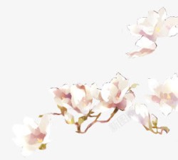粉白色手绘花朵素材