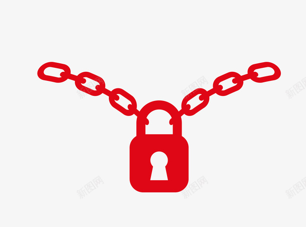 锁链和锁png免抠素材_新图网 https://ixintu.com 一把 一条 卡通 图案 手绘 简图 红色 铁链 锁