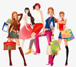 发夹购物袋女性时尚女性高清图片