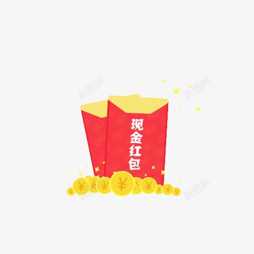 手机现金金币红包装饰png免抠素材_新图网 https://ixintu.com 现金金币红包 素材 红包图案 装饰