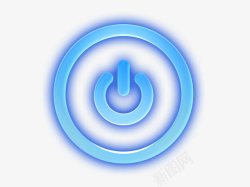 蓝色滑块发出蓝光的电源按钮图标高清图片