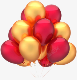 红色气球热烈氛围金气球素材
