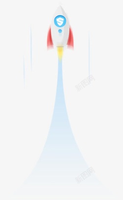 飞天的白色卡通火箭高清图片