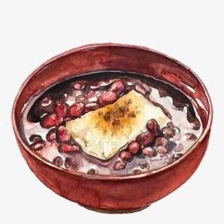 红豆汤手绘画片素材