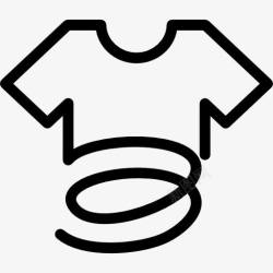 时尚衬衫衬衫的轮廓形成一个弹簧图标高清图片