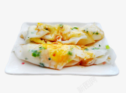 广式美食传统广式早餐鸡蛋葱花肠粉高清图片