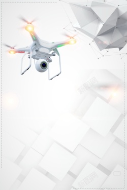 无人机展板科技风格无人机背景高清图片
