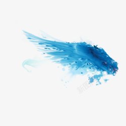 蓝色水渍蓝色水翅膀高清图片