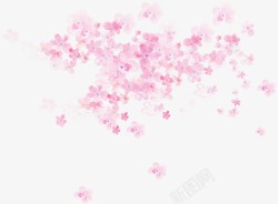 春季水彩粉色落花素材
