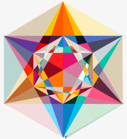 六边形钻石彩色三角型钻石高清图片