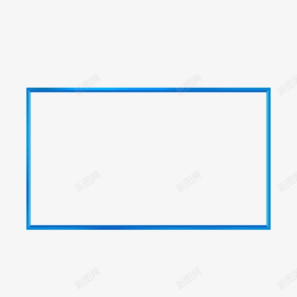 方形边框png免抠素材_新图网 https://ixintu.com 方形 简单 简约 蓝色
