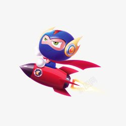 飞天人物坐在火箭上的小超人高清图片