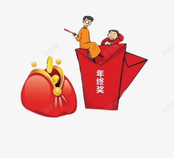 红包红色钱袋金币年终奖插图png免抠素材_新图网 https://ixintu.com 员工奖金 年底奖金 年终奖 红包 红色钱袋 金币 钱袋