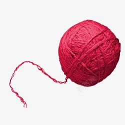 编织线红色毛线球高清图片
