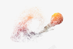 像素感十足的动感篮球粒子剪影高清图片