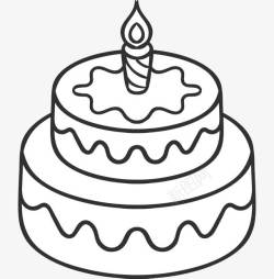 手绘甜点背景二层生日蛋糕简笔画高清图片