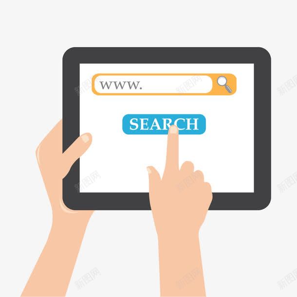 网络搜索png免抠素材_新图网 https://ixintu.com 互联网 手指 查找 百度