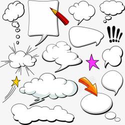 爆炸蘑菇云背景图片卡通云朵对话框高清图片