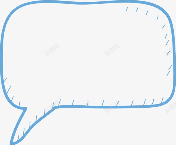 蓝色对话框矢量图ai免抠素材_新图网 https://ixintu.com VI 卡通 四方形 对话框 手绘 涂鸦 立体 线条 蓝色 边框 矢量图