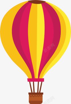 彩色条纹漂浮热气球素材
