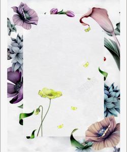 信纸标签郁金香花卉文案底纹背景高清图片