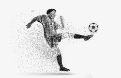 足球剪影踢球球足球圆点粒子剪影高清图片