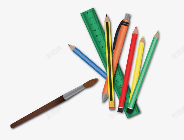 各种彩色铅笔png免抠素材_新图网 https://ixintu.com 学习工具 尺子 开学季 文具 背景装饰 铅笔