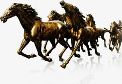 金属马雕像png金色雕塑马高清图片