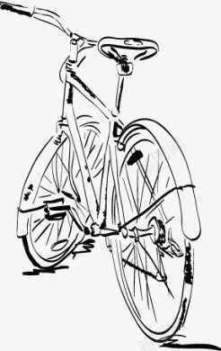 单车png免抠素材_新图网 https://ixintu.com 公路自行车 手绘单车 简笔画 线条 赛车
