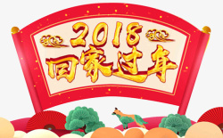 2018春节回家过年展板素材