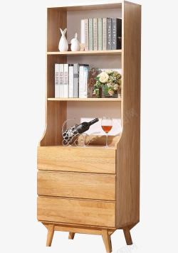 全实木餐椅日式全实木书架简约置物架高清图片