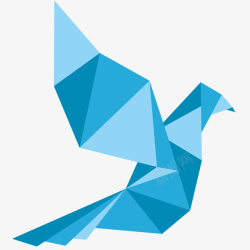 鸽子插画素材蓝色折纸鸽子插画矢量图高清图片