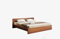 卧室室内装饰咖啡色实木中式双人床高清图片